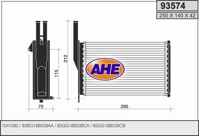 93574 AHE Теплообменник, отопление салона