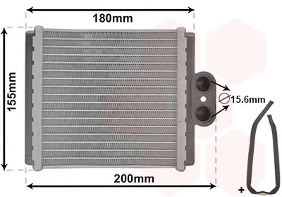 52006093 VAN WEZEL Теплообменник, отопление салона