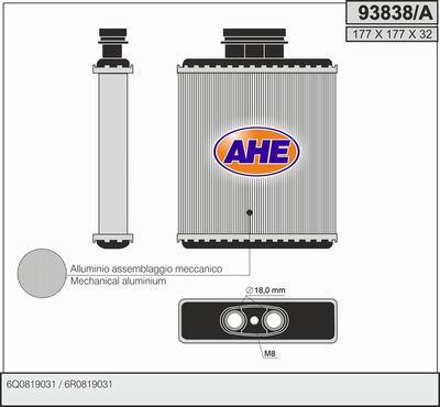 93838A AHE Теплообменник, отопление салона