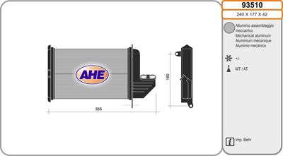 93510 AHE Теплообменник, отопление салона