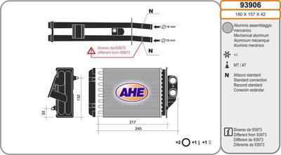 93906 AHE Теплообменник, отопление салона