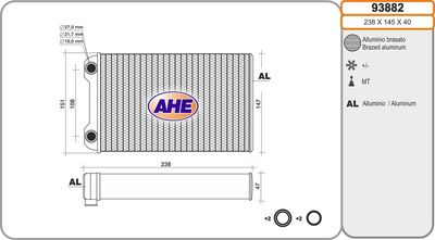 93882 AHE Теплообменник, отопление салона