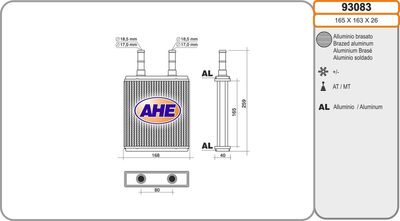 93083 AHE Теплообменник, отопление салона