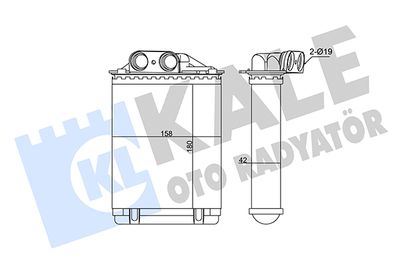 346355 KALE OTO RADYATÖR Теплообменник, отопление салона