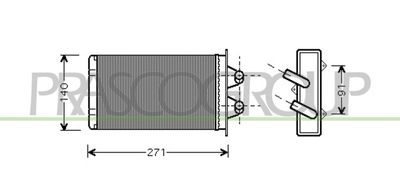 FT017H001 PRASCO Теплообменник, отопление салона