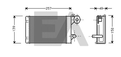 45C77002 EACLIMA Теплообменник, отопление салона
