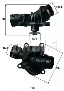 Термостат bmw 5 (e60) 2.0d2.5d3.0d, 7 (e65) 3.0d Knecht                TI23488