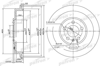 PDR1493 PATRON Тормозной барабан