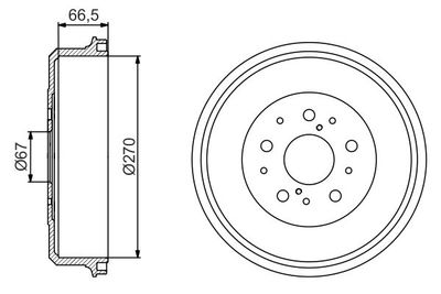 0986477224 BOSCH Тормозной барабан