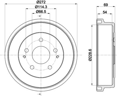 8DT355301121 HELLA Тормозной барабан