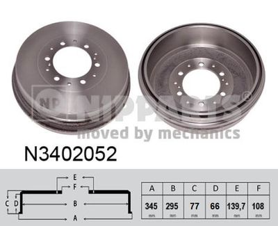 N3402052 NIPPARTS Тормозной барабан