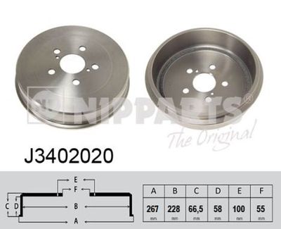 J3402020 NIPPARTS Тормозной барабан