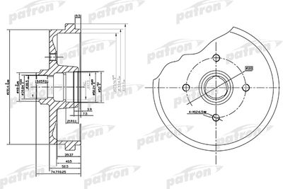 PDR1184 PATRON Тормозной барабан