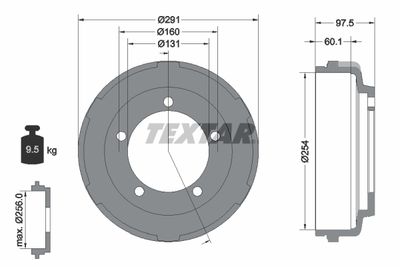 94024700 TEXTAR Тормозной барабан