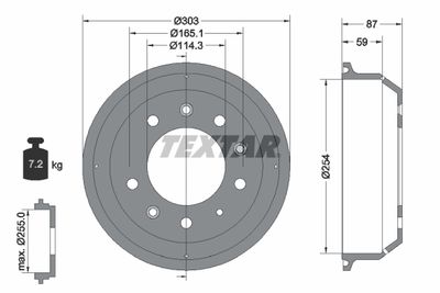 94028600 TEXTAR Тормозной барабан