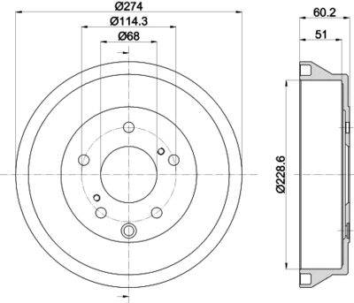 MBD427 MINTEX Тормозной барабан