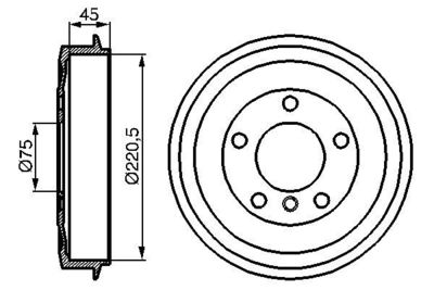 0986477043 BOSCH Тормозной барабан