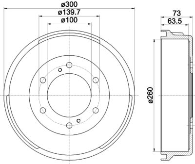 8DT355302361 HELLA Тормозной барабан