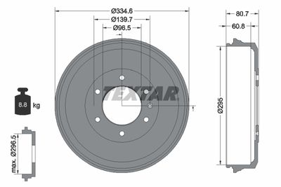 94040300 TEXTAR Тормозной барабан