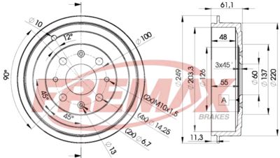 BD3042 FREMAX Тормозной барабан