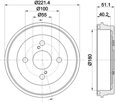 8DT355303021 HELLA PAGID Тормозной барабан