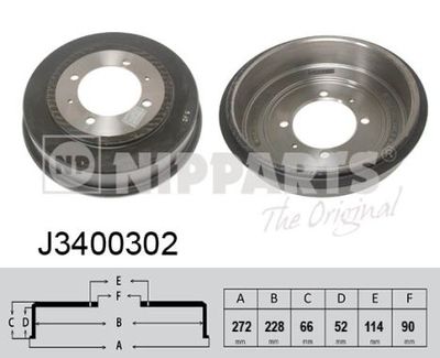 J3400302 NIPPARTS Тормозной барабан