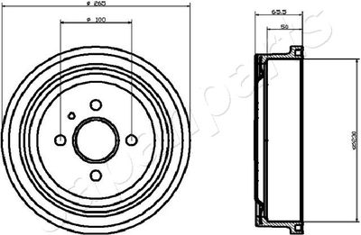 TA0404 JAPANPARTS Тормозной барабан