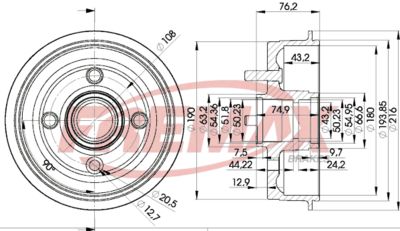 BD6629 FREMAX Тормозной барабан