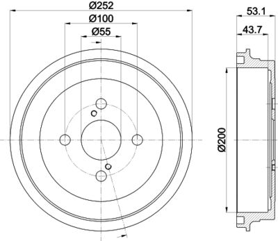 8DT355301901 HELLA PAGID Тормозной барабан