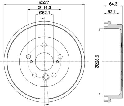 8DT355300031 HELLA Тормозной барабан