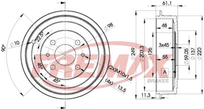 BD4593 FREMAX Тормозной барабан