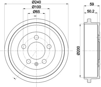 8DT355300371 HELLA Тормозной барабан