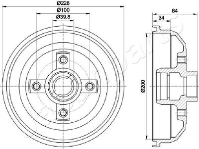 TA0407 JAPANPARTS Тормозной барабан