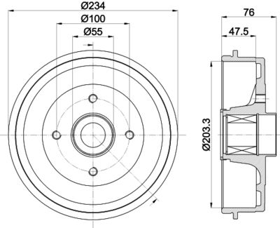 MBD416 MINTEX Тормозной барабан