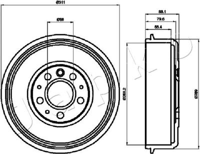 560914 JAPKO Тормозной барабан