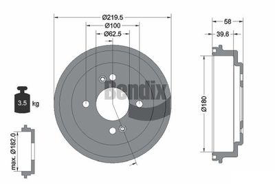 BDM1143 BENDIX Braking Тормозной барабан