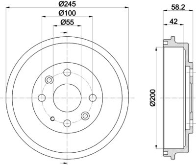 8DT355300761 HELLA Тормозной барабан