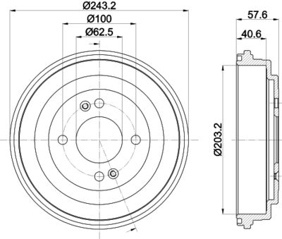 8DT355301881 HELLA Тормозной барабан