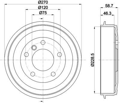 8DT355300021 HELLA PAGID Тормозной барабан