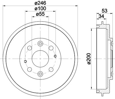 94020100 TEXTAR Тормозной барабан