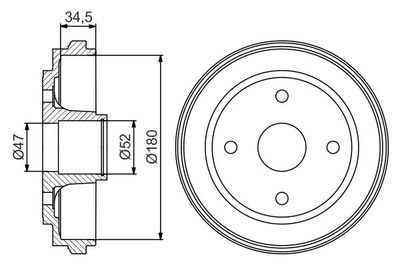 0986477264 BOSCH Тормозной барабан