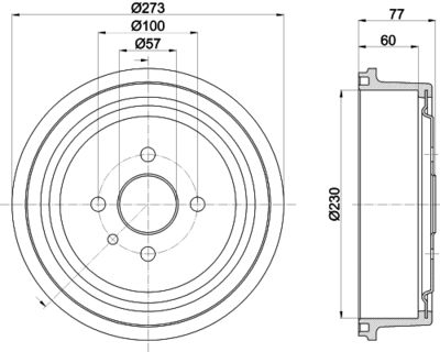 8DT355303451 HELLA Тормозной барабан