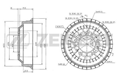 BS6032 ZEKKERT Тормозной барабан