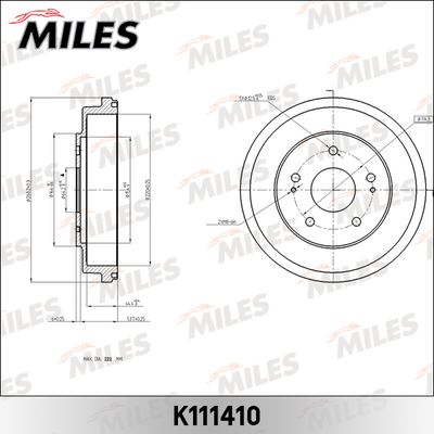 K111410 MILES Тормозной барабан