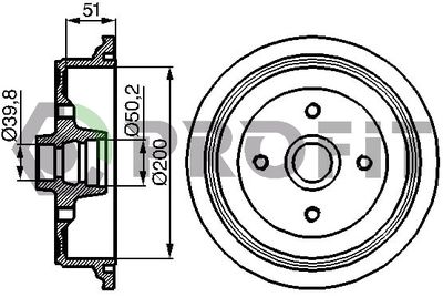 50200001 PROFIT Тормозной барабан