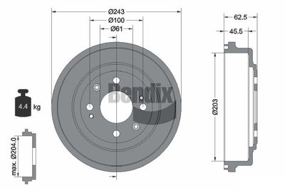 BDM1035 BENDIX Braking Тормозной барабан