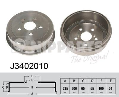 J3402010 NIPPARTS Тормозной барабан