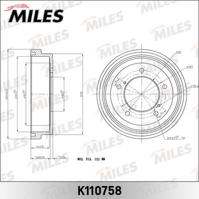 K110758 MILES Тормозной барабан