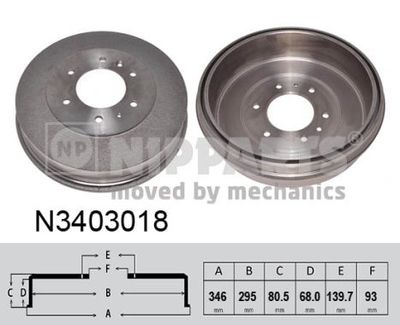 N3403018 NIPPARTS Тормозной барабан