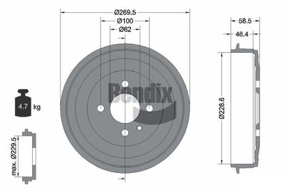 BDM1011 BENDIX Braking Тормозной барабан